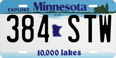 MN license plate 384STW