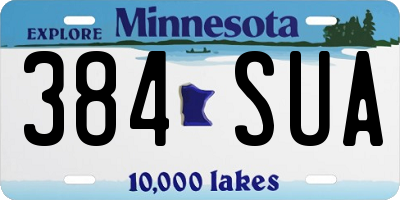 MN license plate 384SUA