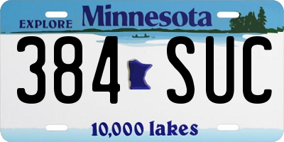 MN license plate 384SUC