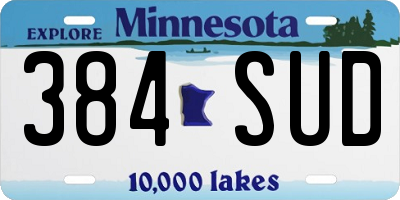 MN license plate 384SUD
