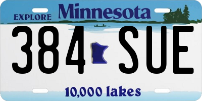 MN license plate 384SUE
