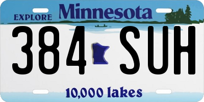 MN license plate 384SUH