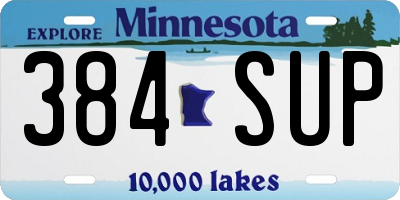 MN license plate 384SUP