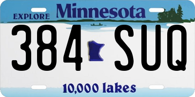 MN license plate 384SUQ