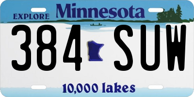 MN license plate 384SUW