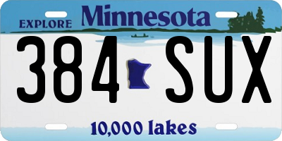 MN license plate 384SUX