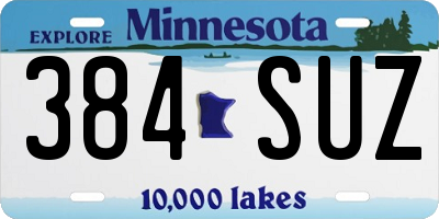MN license plate 384SUZ