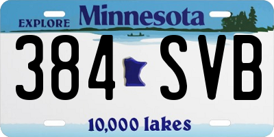 MN license plate 384SVB