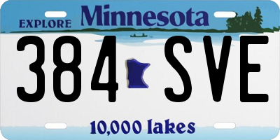 MN license plate 384SVE