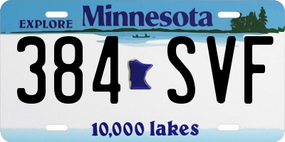 MN license plate 384SVF