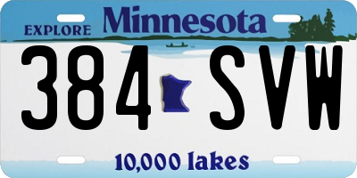 MN license plate 384SVW