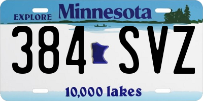 MN license plate 384SVZ