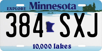 MN license plate 384SXJ