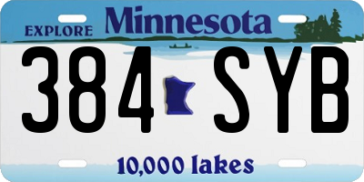 MN license plate 384SYB