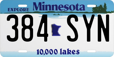 MN license plate 384SYN