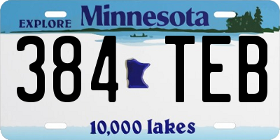 MN license plate 384TEB