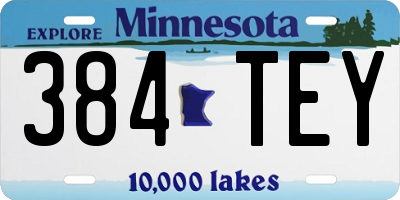MN license plate 384TEY