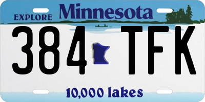 MN license plate 384TFK