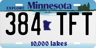 MN license plate 384TFT