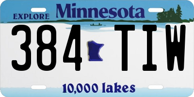 MN license plate 384TIW