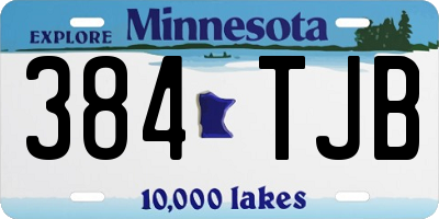 MN license plate 384TJB
