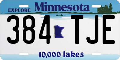 MN license plate 384TJE