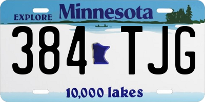 MN license plate 384TJG
