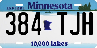 MN license plate 384TJH