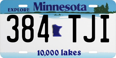 MN license plate 384TJI