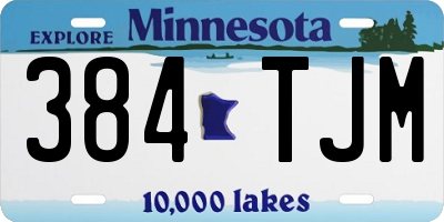 MN license plate 384TJM