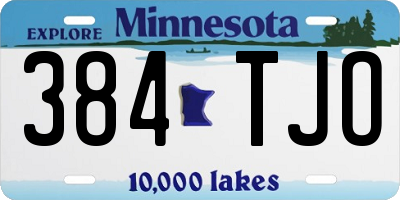 MN license plate 384TJO