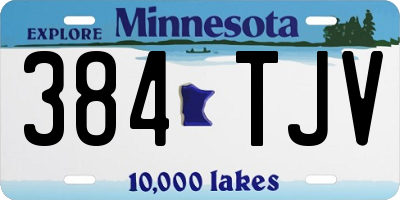 MN license plate 384TJV