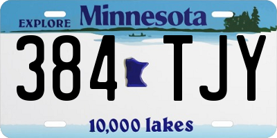 MN license plate 384TJY