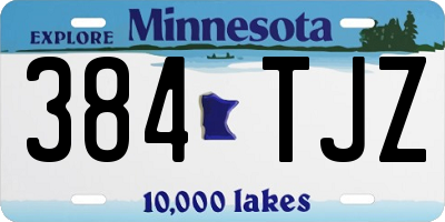 MN license plate 384TJZ