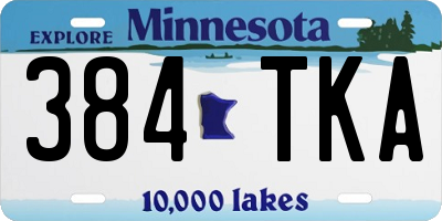 MN license plate 384TKA