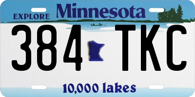 MN license plate 384TKC