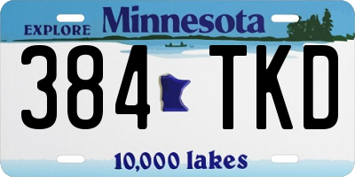 MN license plate 384TKD