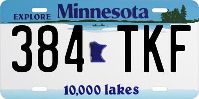 MN license plate 384TKF