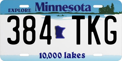 MN license plate 384TKG