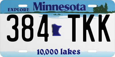 MN license plate 384TKK