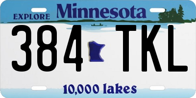 MN license plate 384TKL