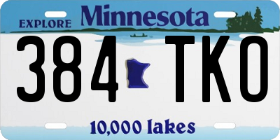 MN license plate 384TKO