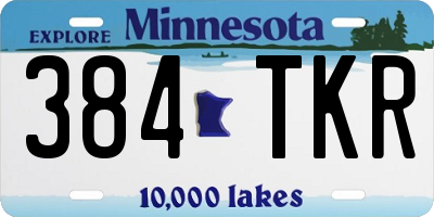 MN license plate 384TKR