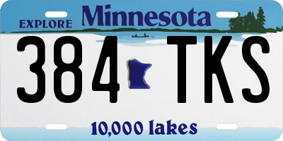 MN license plate 384TKS