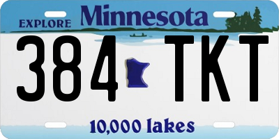 MN license plate 384TKT