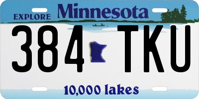 MN license plate 384TKU
