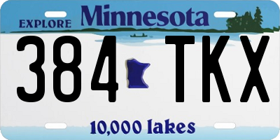 MN license plate 384TKX