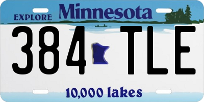 MN license plate 384TLE