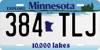 MN license plate 384TLJ