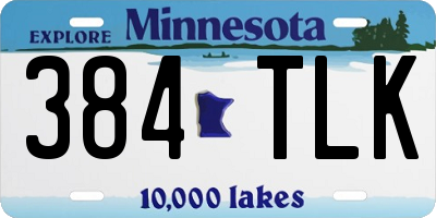 MN license plate 384TLK